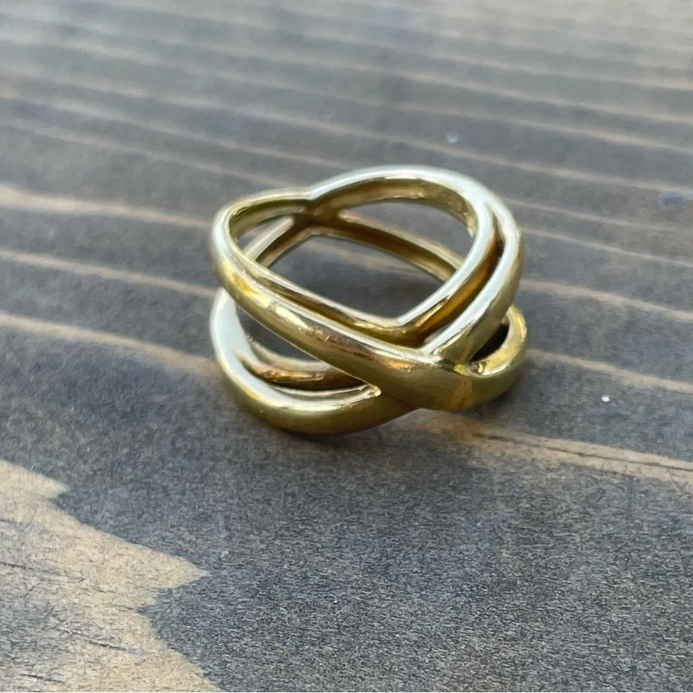 Tiffany & Co 18k Gold Infinity Double Crossover Ring - Picture 2 of 7